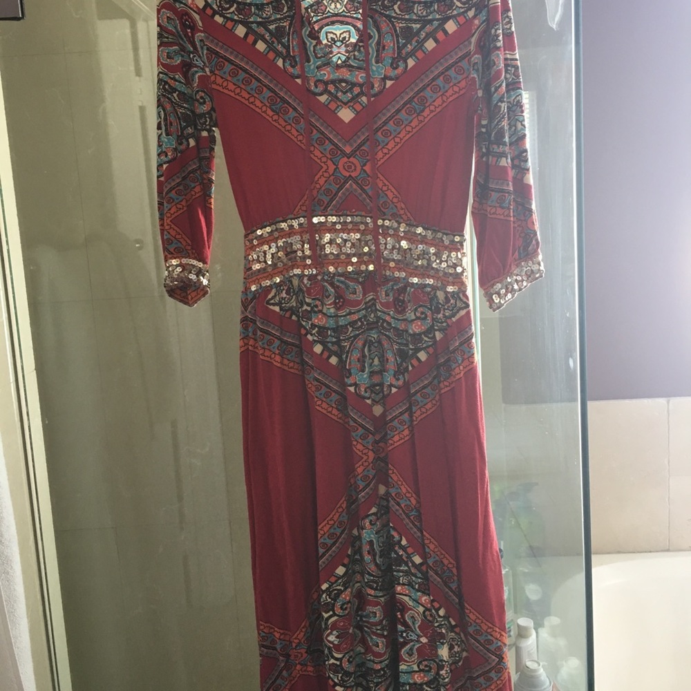 Bohemian 3/4 length dress. 95% rayon